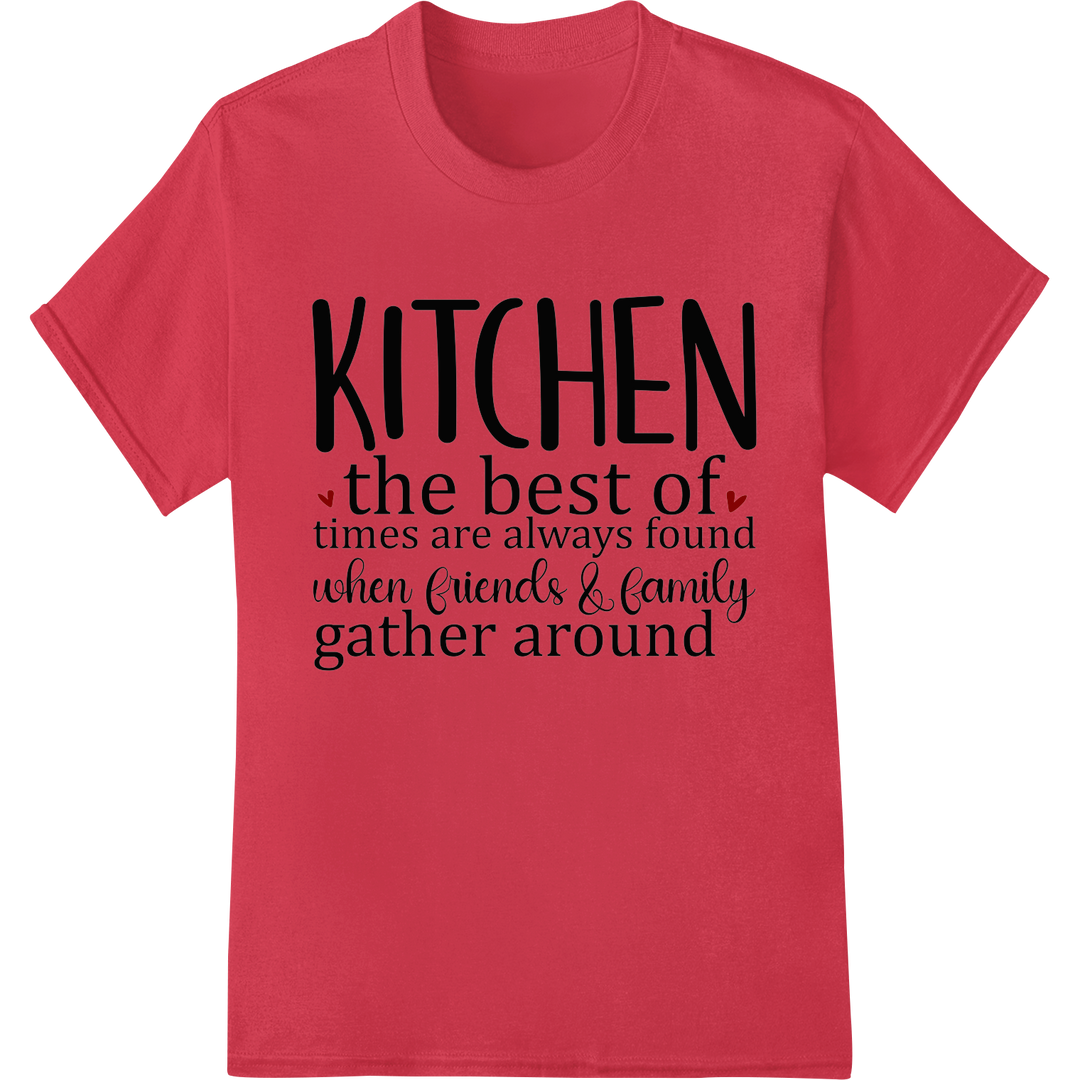 Heartwarming Kitchen Print: Celebrate Family Gatherings on red shirt - SUPERDTF-DTF Prints-DTF Transfers-Custom DTF Prints