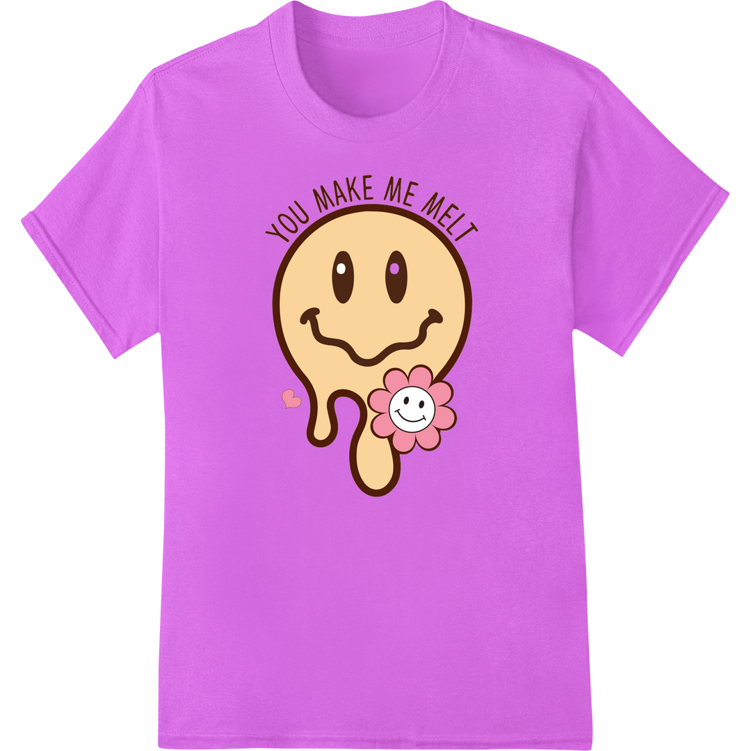 Adorable 'You Make Me Melt' Cookie DTF Print for Valentine's on purple shirt - SUPERDTF-DTF Prints-DTF Transfers-Custom DTF Prints