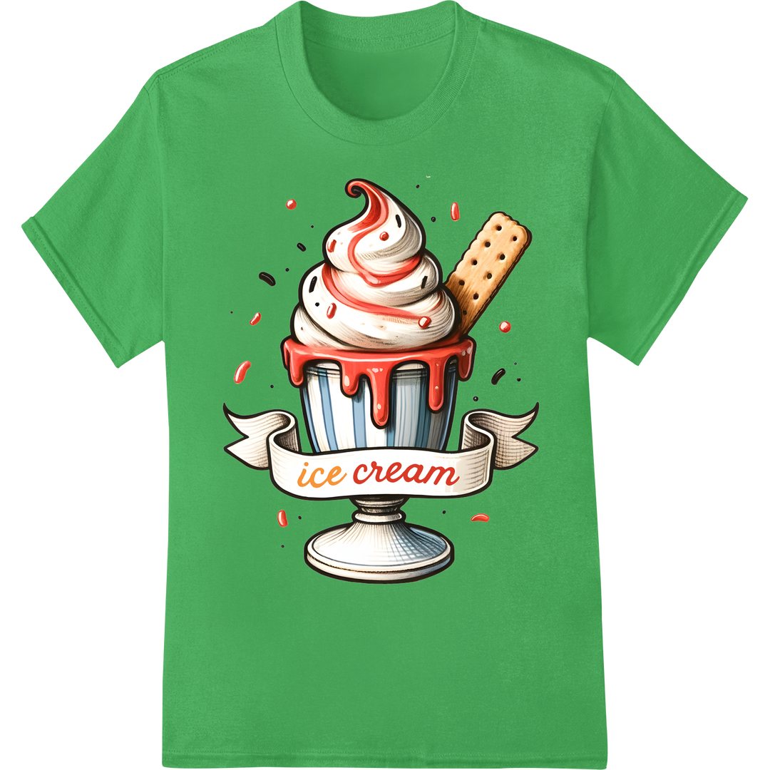 Scream for 'Ice Scream' this Halloween | DTF Print Transfer on green shirt - SUPERDTF-DTF Prints-DTF Transfers-Custom DTF Prints