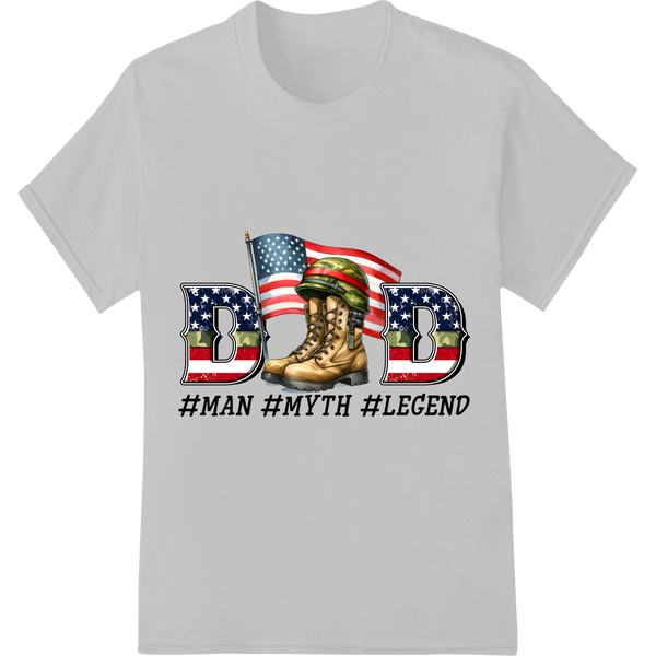 Patriotic Hero Dad Military Father's Day DTF Print Transfer on white shirt - SUPERDTF-DTF Prints-DTF Transfers-Custom DTF Prints