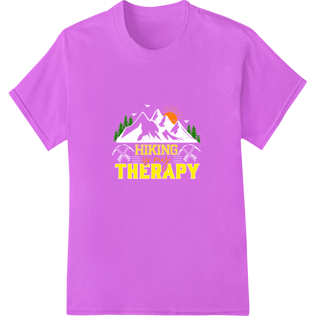 Embrace Nature's Therapy: Hiking DTF Print Heat Transfer on purple shirt - SUPERDTF-DTF Prints-DTF Transfers-Custom DTF Prints