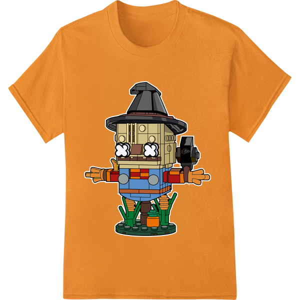 Whimsical Halloween Scarecrow Heat Transfer Design showcasing advanced custom garment printing technology