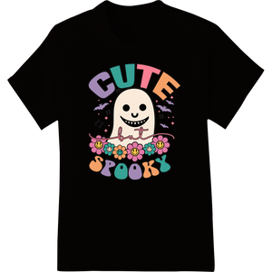 Premium quality custom print solutions on Cute Kawaii Ghost with Flowers - Halloween DTF Print