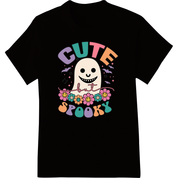 Premium quality custom print solutions on Cute Kawaii Ghost with Flowers - Halloween DTF Print