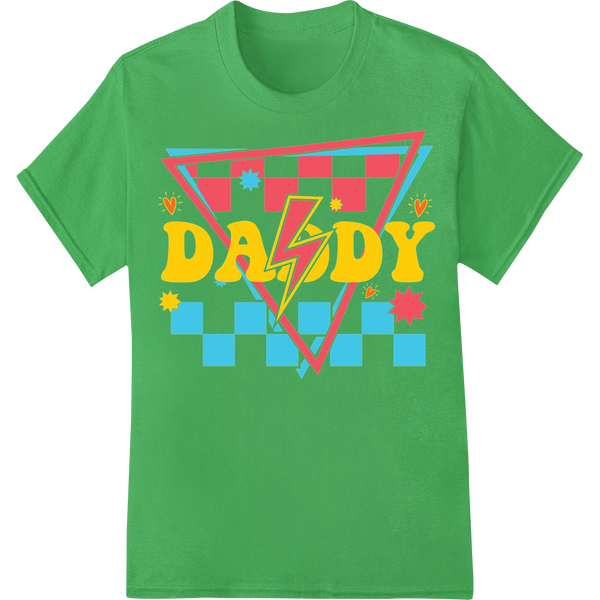 Retro Pop Art 'DADDY' Father's Day DTF Print Heat Transfer on green shirt - SUPERDTF-DTF Prints-DTF Transfers-Custom DTF Prints