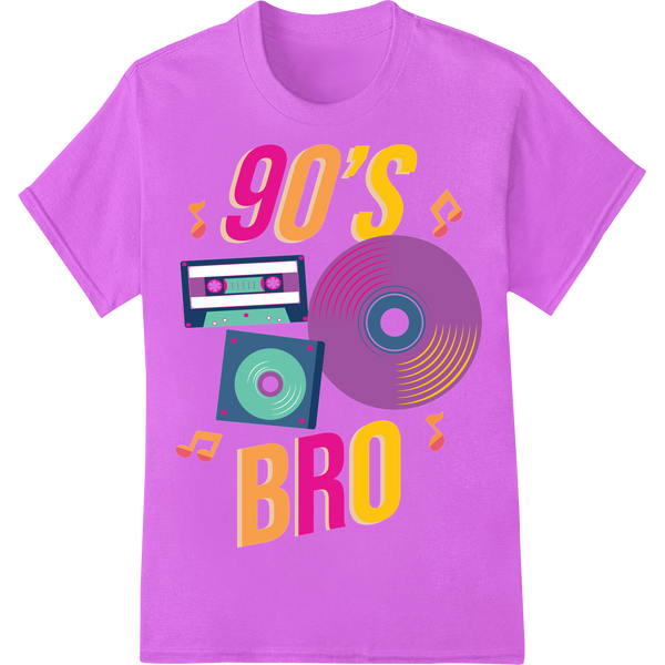 '90s Bro: Retro Music Vibes DTF Print Heat Transfer on purple shirt - SUPERDTF-DTF Prints-DTF Transfers-Custom DTF Prints