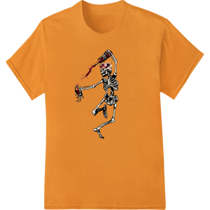 Custom DTF printing experts design - Dancing Skeleton: Spooky Halloween Heat Transfer Design