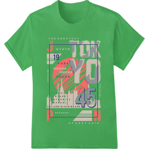 Premium quality DTF technology on Bold Tokyo 1945 Abstract Geometric DTF Print Heat Transfer