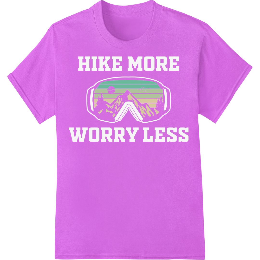 Minimalist Mountain Adventure: Outdoor Hiking DTF Print on purple shirt - SUPERDTF-DTF Prints-DTF Transfers-Custom DTF Prints