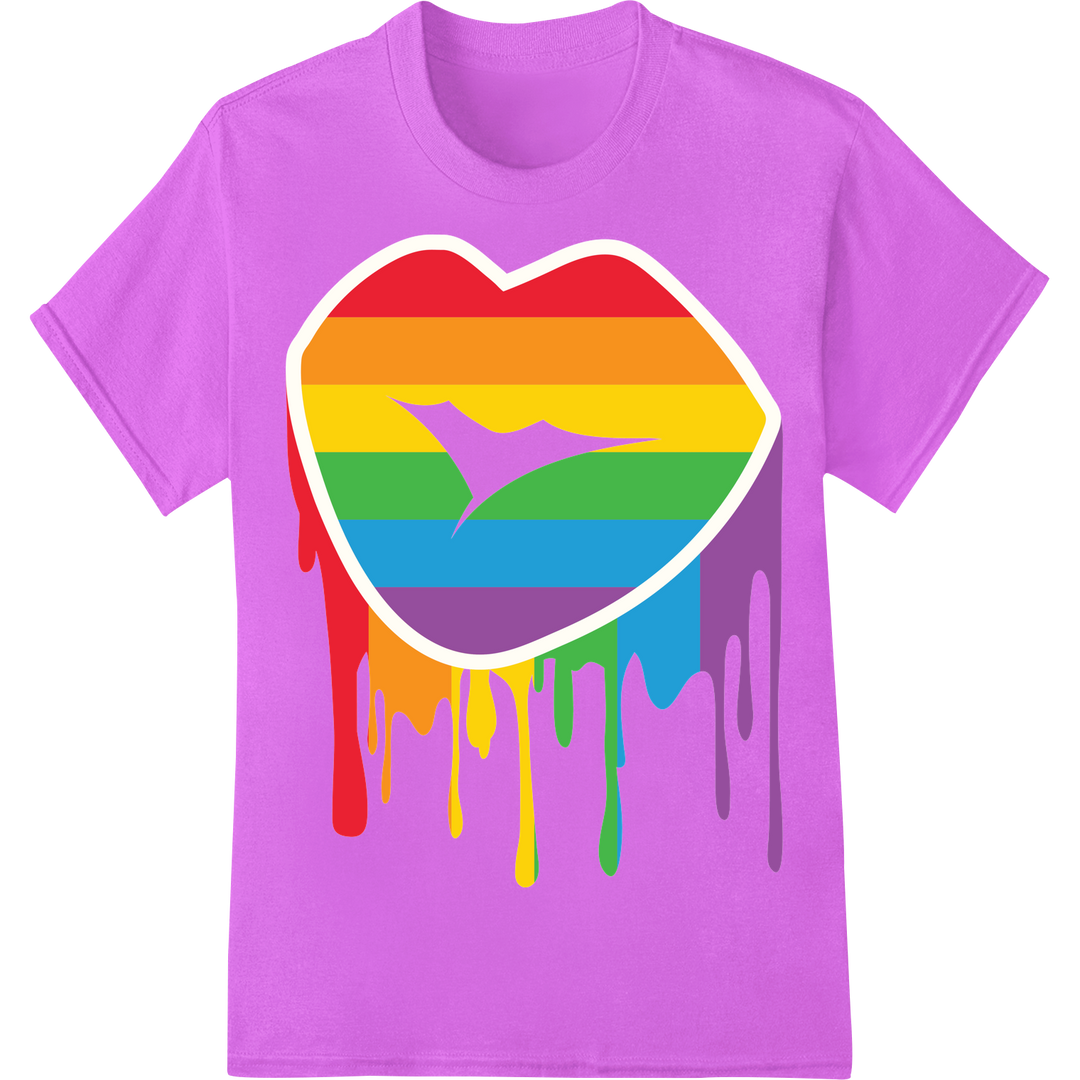 LGBT Rainbow Heart Pride DTF Print Heat Transfer Design on purple shirt - SUPERDTF-DTF Prints-DTF Transfers-Custom DTF Prints