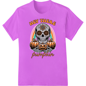 Expert custom merchandise craftsmanship on Day of the Dead Sugar Skull Pumpkin Halloween DTF Print