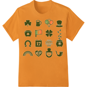 Cutting-edge custom garment printing featured on Lucky Charm: Festive Saint Patrick's Day Heat Transfer