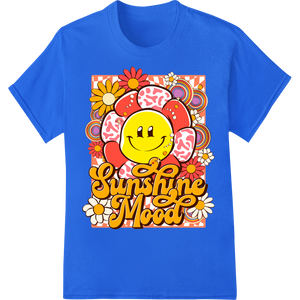 Sunshine Mood: Retro Smiling Sun Print for Joyful Style featuring professional high-quality t-shirt printing