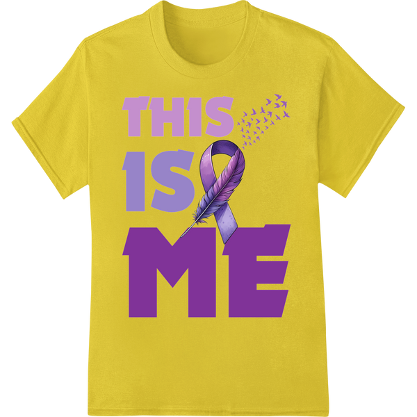 THIS IS ME Alzheimer's Awareness Ribbon DTF Print Transfer on yellow shirt - SUPERDTF-DTF Prints-DTF Transfers-Custom DTF Prints