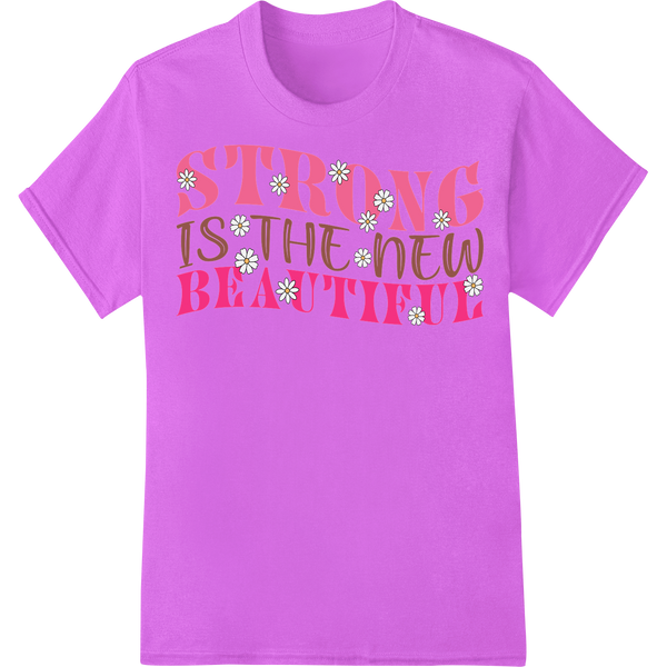 STRONG is the new BEAUTIFUL - Cancer Awareness DTF Print on purple shirt - SUPERDTF-DTF Prints-DTF Transfers-Custom DTF Prints