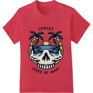 Custom custom t-shirts design - Sunset State of Mind: Tropical Skull DTF Transfer Print