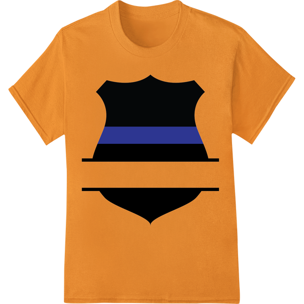 Bold Police Thin Blue Line Shield Support Symbol on orange shirt - SUPERDTF-DTF Prints-DTF Transfers-Custom DTF Prints