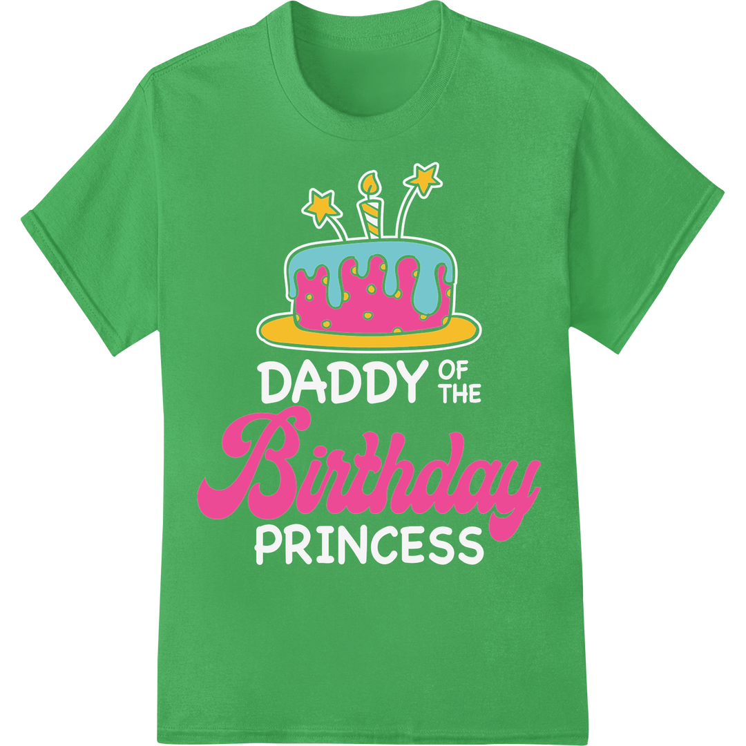 Festive Birthday Cake DTF Print Heat Transfer | Party Decor on green shirt - SUPERDTF-DTF Prints-DTF Transfers-Custom DTF Prints