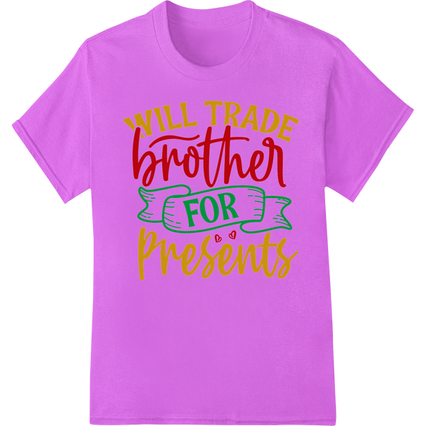 Expert custom print solutions craftsmanship on Funny Christmas Sibling Rivalry DTF Print Heat Transfer