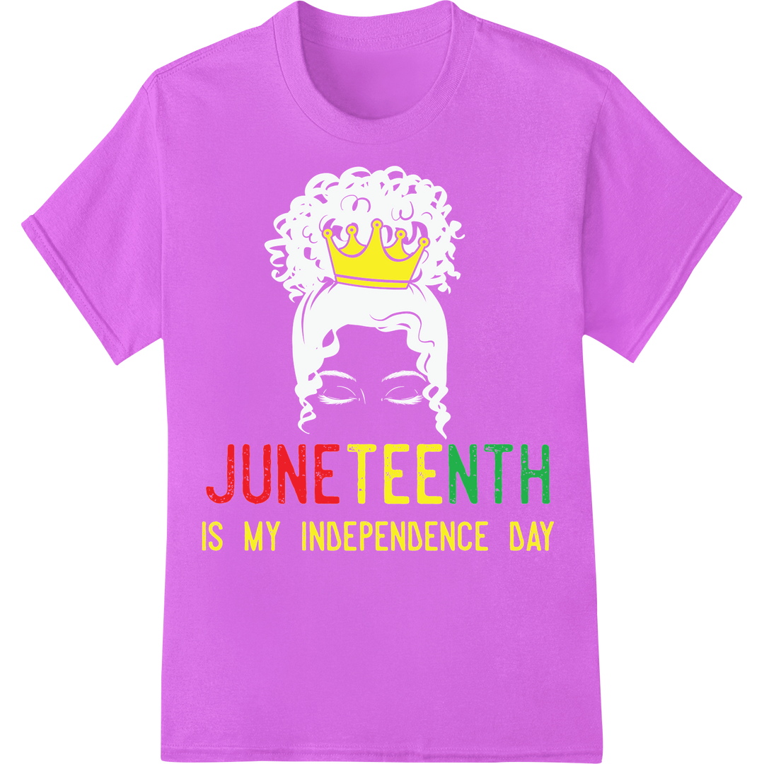 Powerful Juneteenth DTF Heat Transfer: Celebrate Freedom on purple shirt - SUPERDTF-DTF Prints-DTF Transfers-Custom DTF Prints