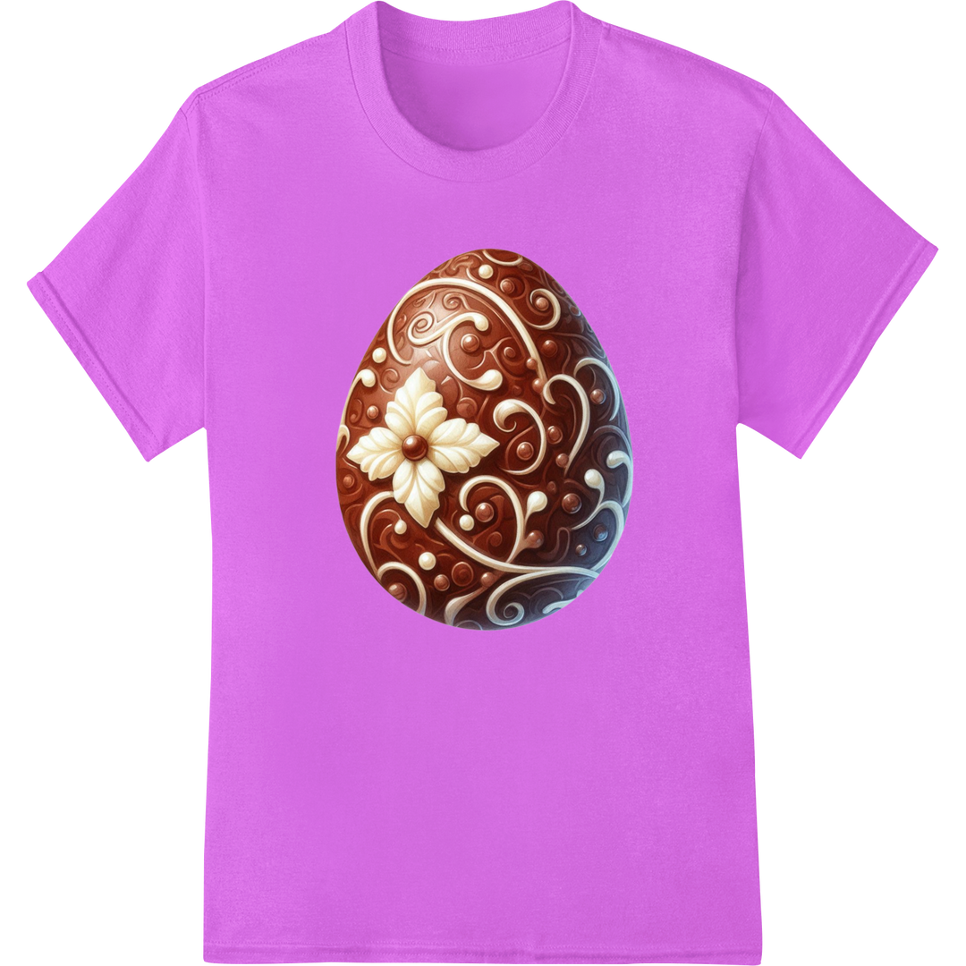 Elegant Easter Floral DTF Print Heat Transfer Design on purple shirt - SUPERDTF-DTF Prints-DTF Transfers-Custom DTF Prints