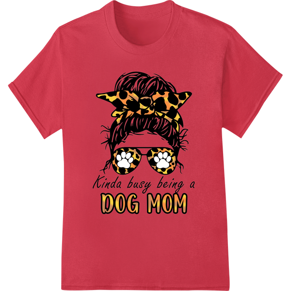 Sassy Leopard Dog Mom DTF Print Heat Transfer | Dog Lover Gift on red shirt - SUPERDTF-DTF Prints-DTF Transfers-Custom DTF Prints