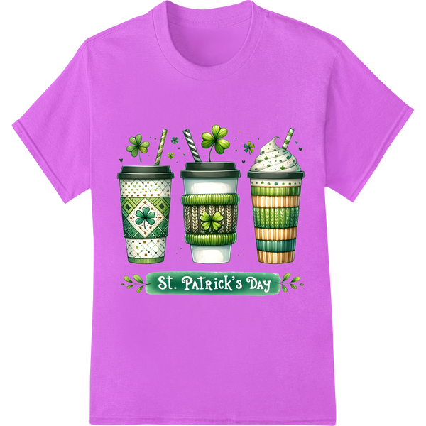 Shamrock 'n' Roll: Festive St. Patrick's Day Drink Transfer on purple shirt - SUPERDTF-DTF Prints-DTF Transfers-Custom DTF Prints