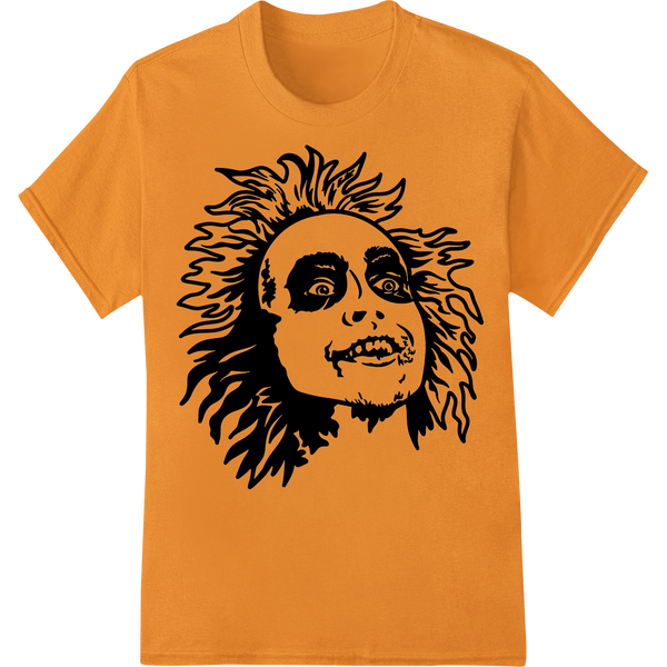 Creepy Sun Face Gothic DTF Print Heat Transfer by Super DTF on orange shirt - SUPERDTF-DTF Prints-DTF Transfers-Custom DTF Prints