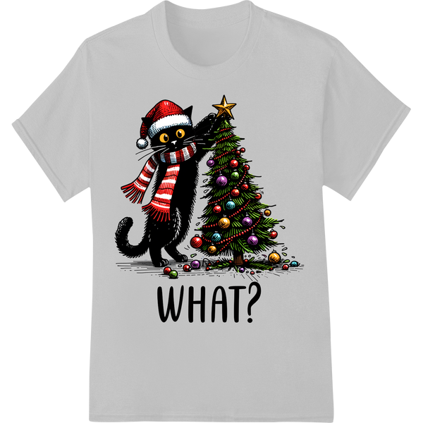 Shocked Christmas Cat DTF Print Transfer | Funny Holiday on white shirt - SUPERDTF-DTF Prints-DTF Transfers-Custom DTF Prints