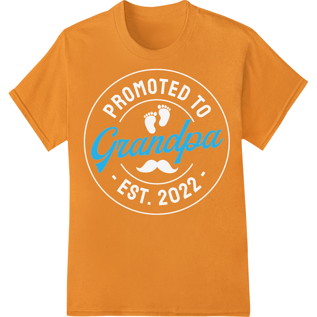 Proud Grandpa: Celebrate the Joy of a New Baby's Arrival on orange shirt - SUPERDTF-DTF Prints-DTF Transfers-Custom DTF Prints