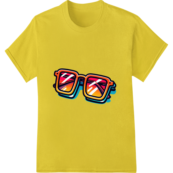 Retro 4th of July Patriotic Sunglasses Heat Transfers on yellow shirt - SUPERDTF-DTF Prints-DTF Transfers-Custom DTF Prints