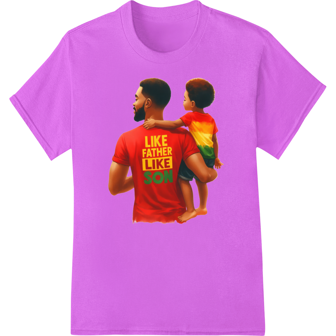 Father Son Bond: Matching Tees Celebrate Family Pride on purple shirt - SUPERDTF-DTF Prints-DTF Transfers-Custom DTF Prints