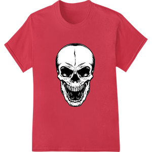 Custom DTF technology design - Macabre Skull: Edgy DTF Print Heat Transfer by Super DTF