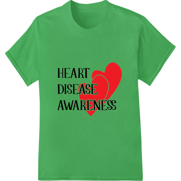 Spread Heart Health Awareness with Bold DTF Print Transfer on green shirt - SUPERDTF-DTF Prints-DTF Transfers-Custom DTF Prints