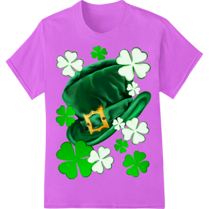 Durable apparel decoration applied to Lucky Leprechaun Hat St. Patrick's Day Heat Transfer