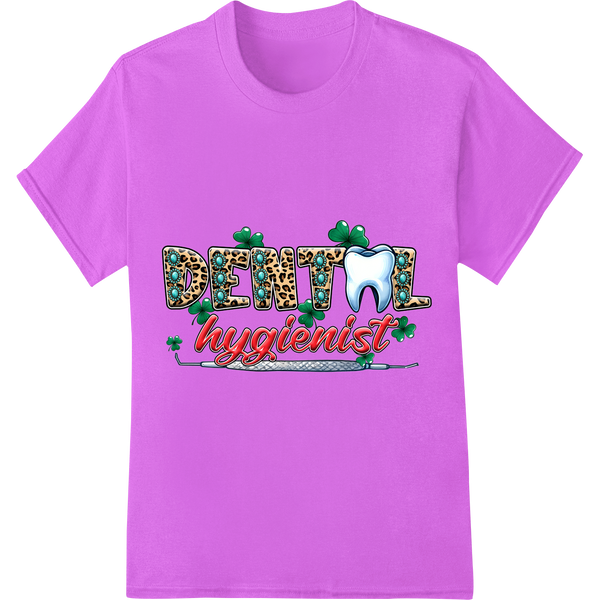 Colorful 'Dental Hygienist' DTF Print Heat Transfer on purple shirt - SUPERDTF-DTF Prints-DTF Transfers-Custom DTF Prints