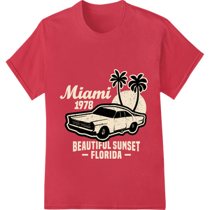 Innovative DTF prints design on Vintage Miami 1978 Car Sunset DTF Print Heat Transfer