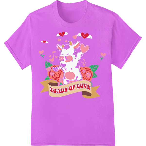 Loads of Love: Charming Valentine's Day Farm DTF Print on purple shirt - SUPERDTF-DTF Prints-DTF Transfers-Custom DTF Prints