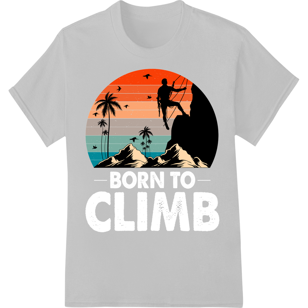 Climb to New Heights: Adventurous DTF Mountain Climber Print on white shirt - SUPERDTF-DTF Prints-DTF Transfers-Custom DTF Prints