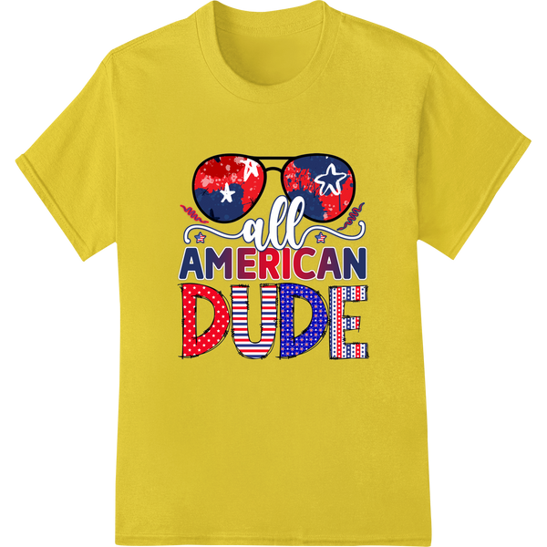 Innovative DTF printing technology design on All American Dude: Patriotic Sunglasses DTF Print Design