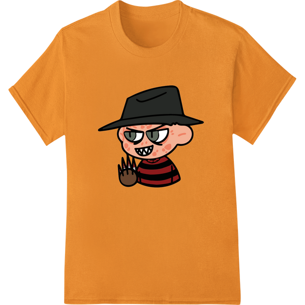 A playful cartoon character design, ready to be applied as a DTF heat transfer for custom Halloween t-shirts and apparel.