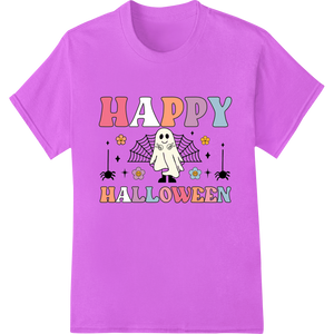 Personalized custom t-shirts design for Spooky Cute Ghost 'Happy Halloween' DTF Print Heat Transfer