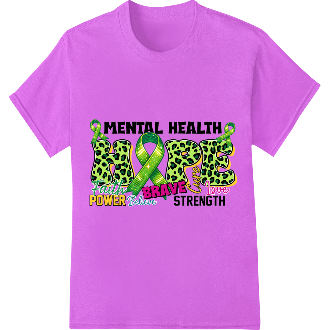 Empower Mental Health: Bold Awareness Ribbon DTF Print on purple shirt - SUPERDTF-DTF Prints-DTF Transfers-Custom DTF Prints