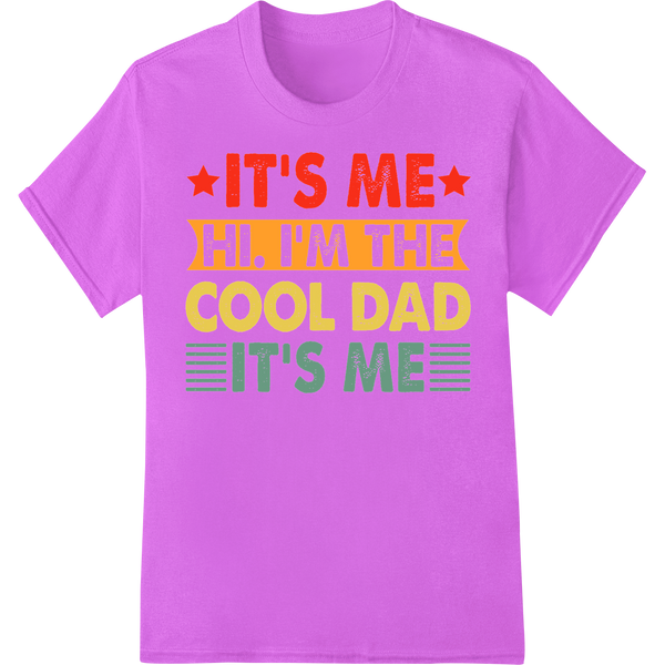 Coolest Dad Ever: Fun Father's Day DTF Print Heat Transfer on purple shirt - SUPERDTF-DTF Prints-DTF Transfers-Custom DTF Prints