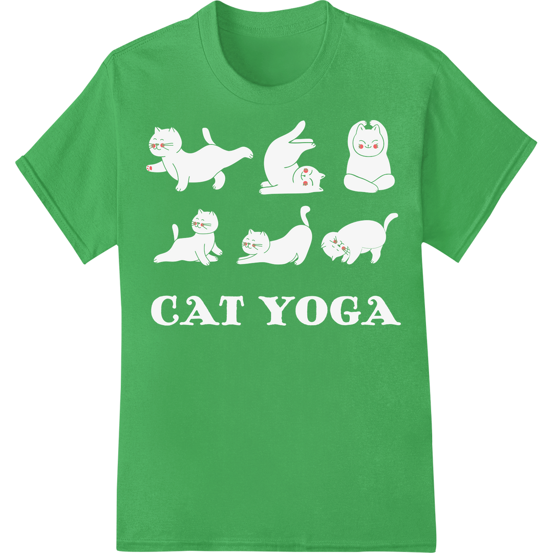 Energize Your Yoga Gear with This Red Icon Pattern DTF Print on green shirt - SUPERDTF-DTF Prints-DTF Transfers-Custom DTF Prints