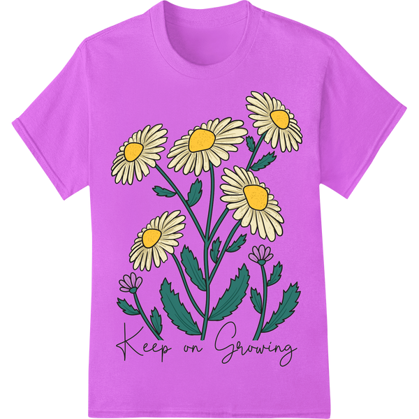 Keep on Growing: Inspiring Daisy DTF Print Heat Transfer on purple shirt - SUPERDTF-DTF Prints-DTF Transfers-Custom DTF Prints