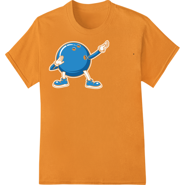 Adorable Bowling Ball Character DTF Print Heat Transfer on orange shirt - SUPERDTF-DTF Prints-DTF Transfers-Custom DTF Prints