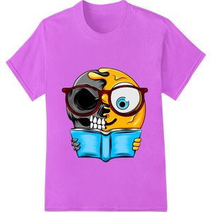 Edgy Skull Reading Book DTF Heat Transfer - Super DTF - High-quality custom merchandise