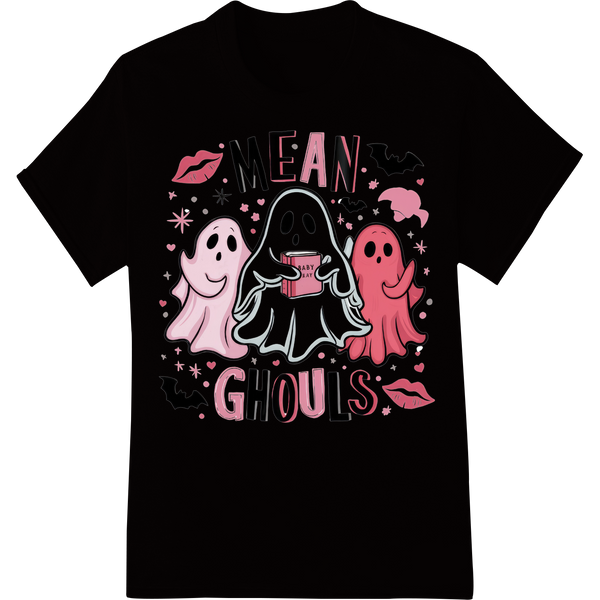 Adorable 'Mean Ghouls' Halloween Heat Transfer Print on black shirt - SUPERDTF-DTF Prints-DTF Transfers-Custom DTF Prints