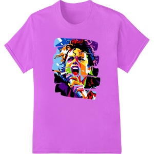 Vibrant Pop-Art Michael Jackson Portrait DTF Print Transfer showcasing advanced custom apparel technology